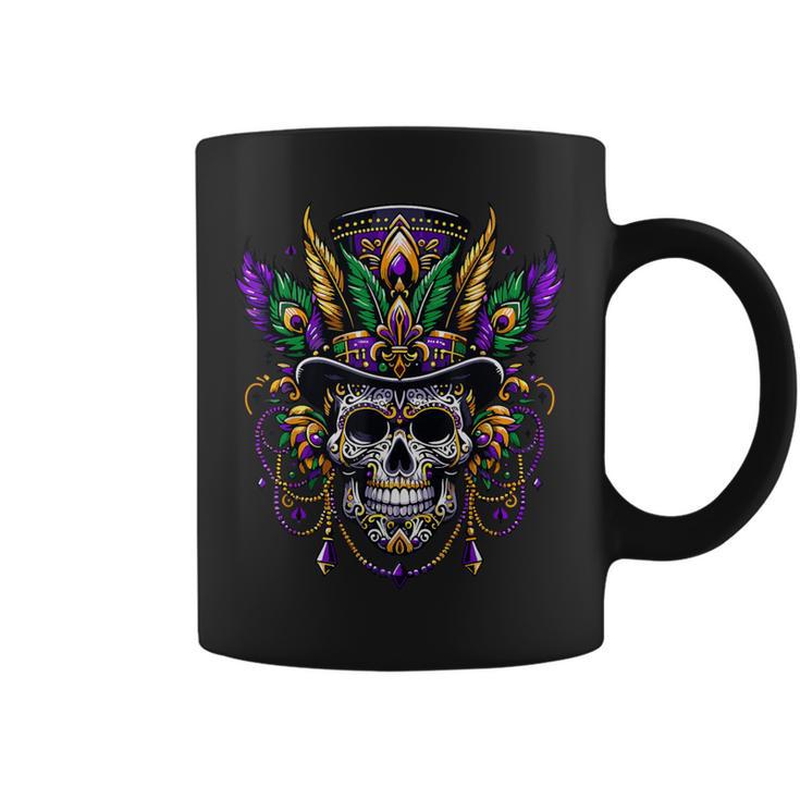 Mardi Gras Skull Top Hat New Orleans Witch Doctor Voodoo Coffee Mug