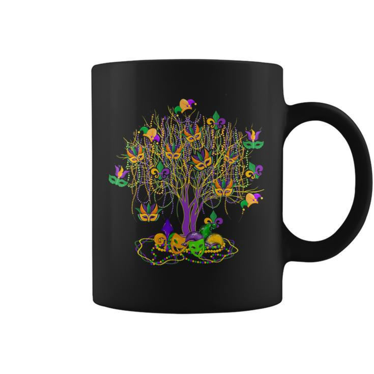 Mardi Gras Tree Beads New Orleans 2023 Watercolor Vintage Coffee Mug