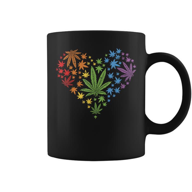 Marijuana Heart Lgbt Weed Leaf Gay Pride Stoner Coffee Mug