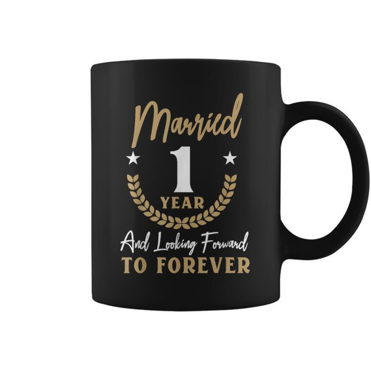 Married 1 Year 1St Wedding Anniversary Couples Matching Coffee Mug