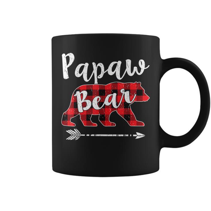 Matching Christmas Pajama Red Plaid Papaw Bear Coffee Mug