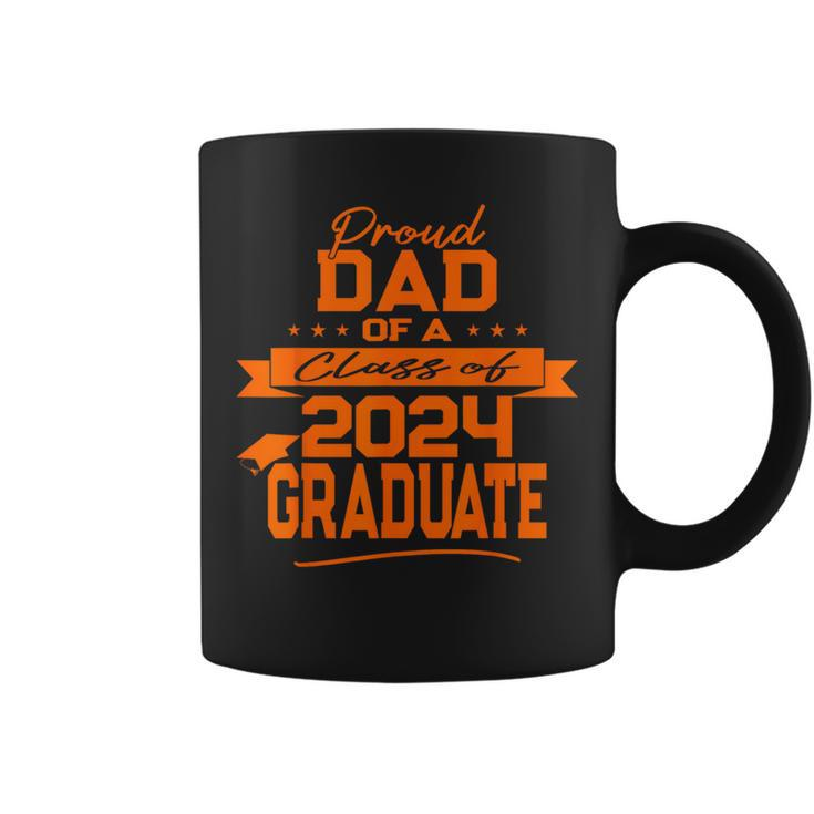 Matching Family Orange Proud Dad Class Of 2024 Graduate Coffee Mug