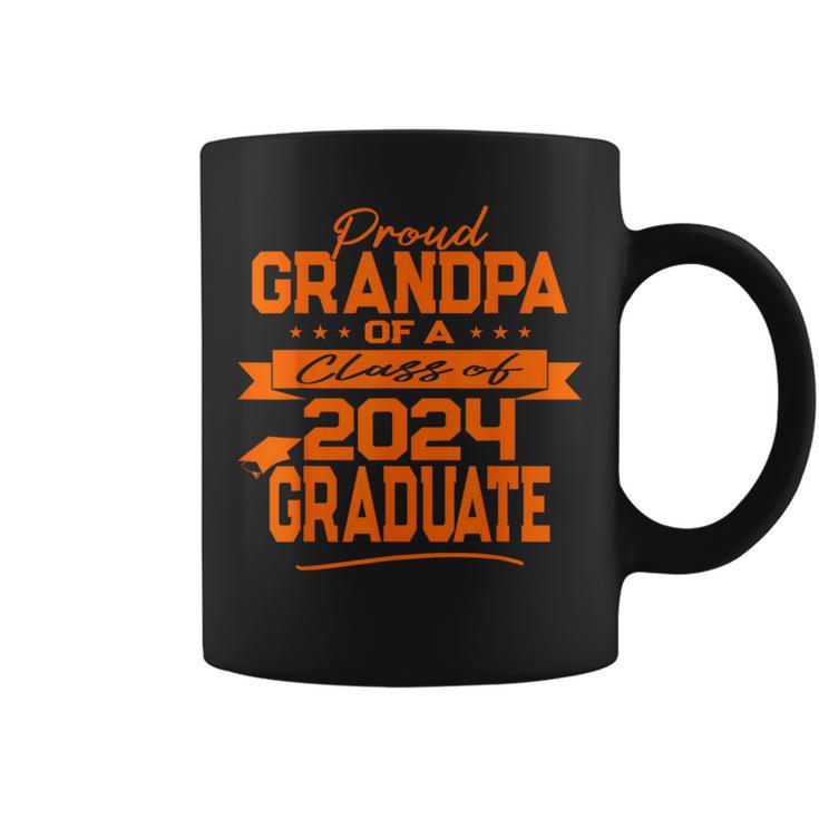 Matching Family Orange Proud Grandpa Class Of 2024 Graduate Coffee Mug