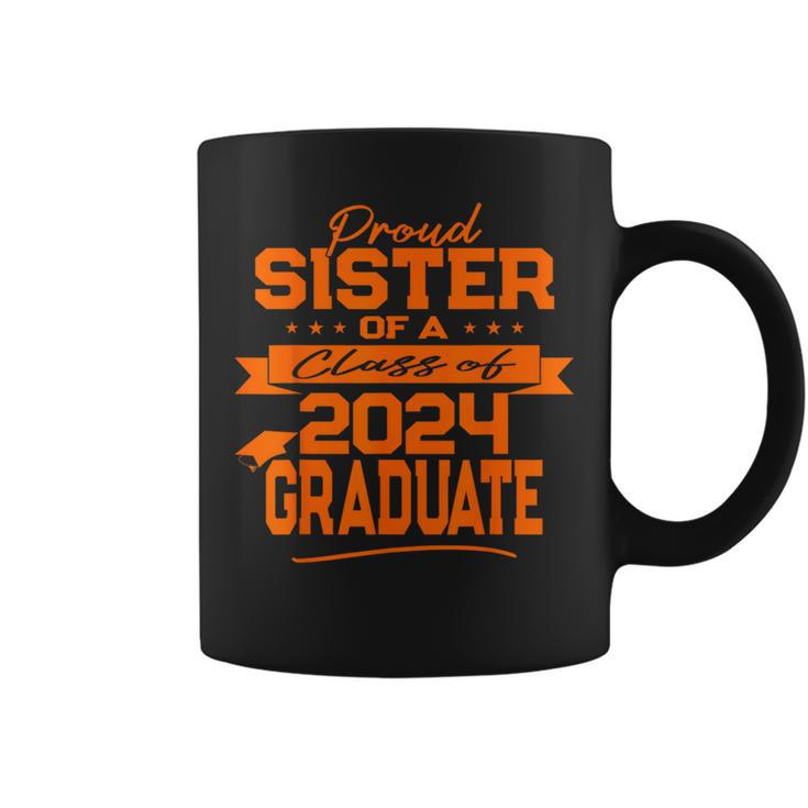 Matching Family Orange Proud Sister Class Of 2024 Graduate Coffee Mug