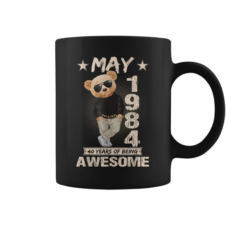 May 40Th Birthday 1984 Awesome Teddy Bear Coffee Mug