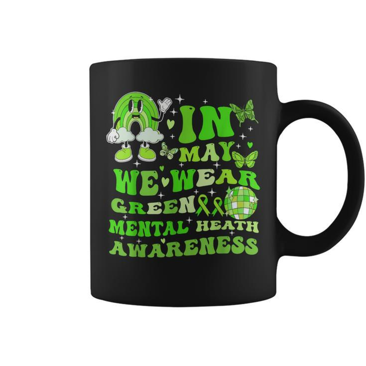 In May We Wear Green Mental Health Awareness Disco Ball Coffee Mug