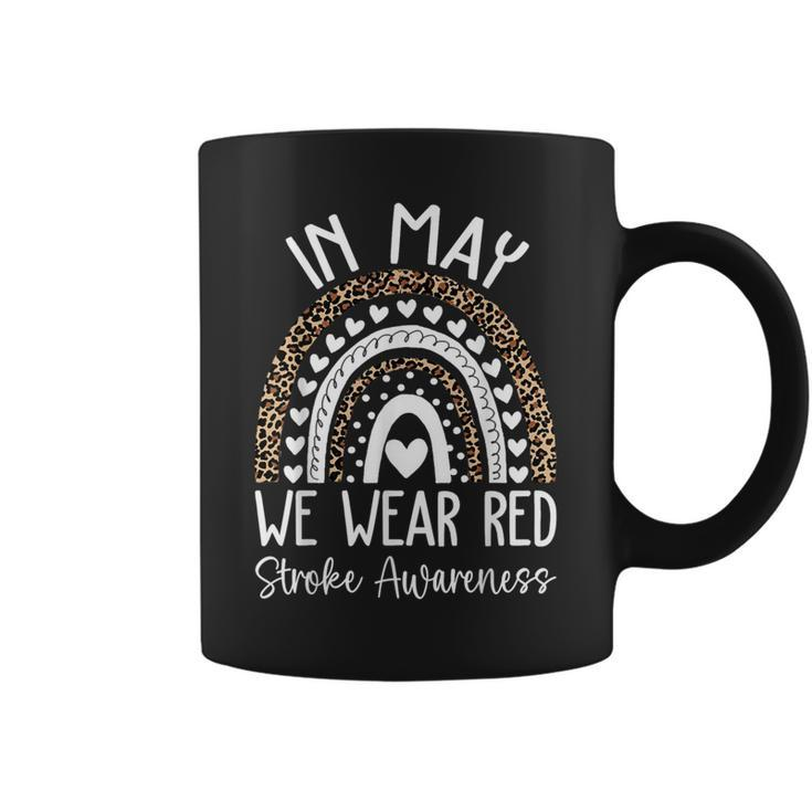 In May We Wear Red Stroke Awareness Month Coffee Mug