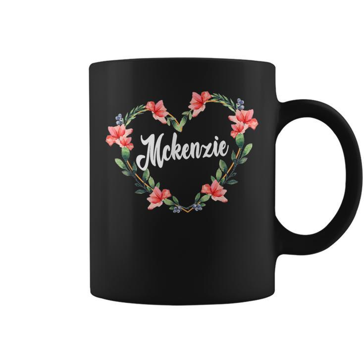 Mckenzie Flower Heart Personalized Name Mckenzie Coffee Mug