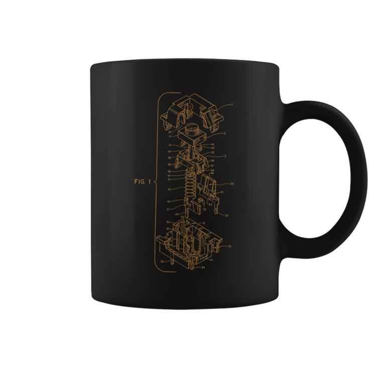 Mechanical Keyboard Key Patent Drawing Coffee Mug