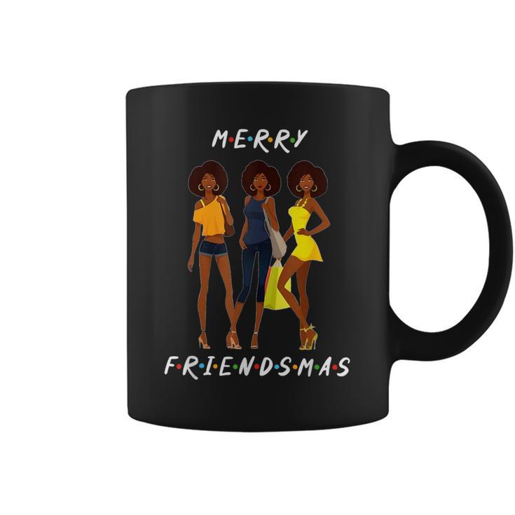 Melanin Girls Merry Friendsmas Christmas Coffee Mug