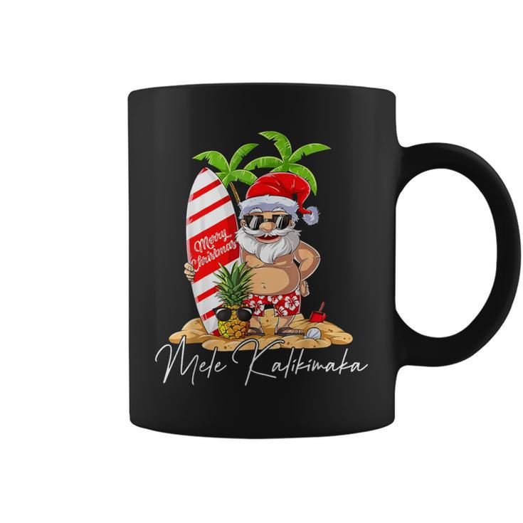 Mele Kalikimaka Hawaii Christmas Surfing Santa Xmas Summer Coffee Mug