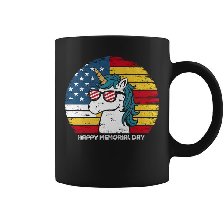 Memorial Day Fathers Vintage Usa Unicorn 4Th Of July Coffee Mug