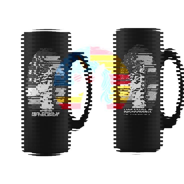Memorial Day Fathers Vintage Usa Unicorn 4Th Of July Coffee Mug
