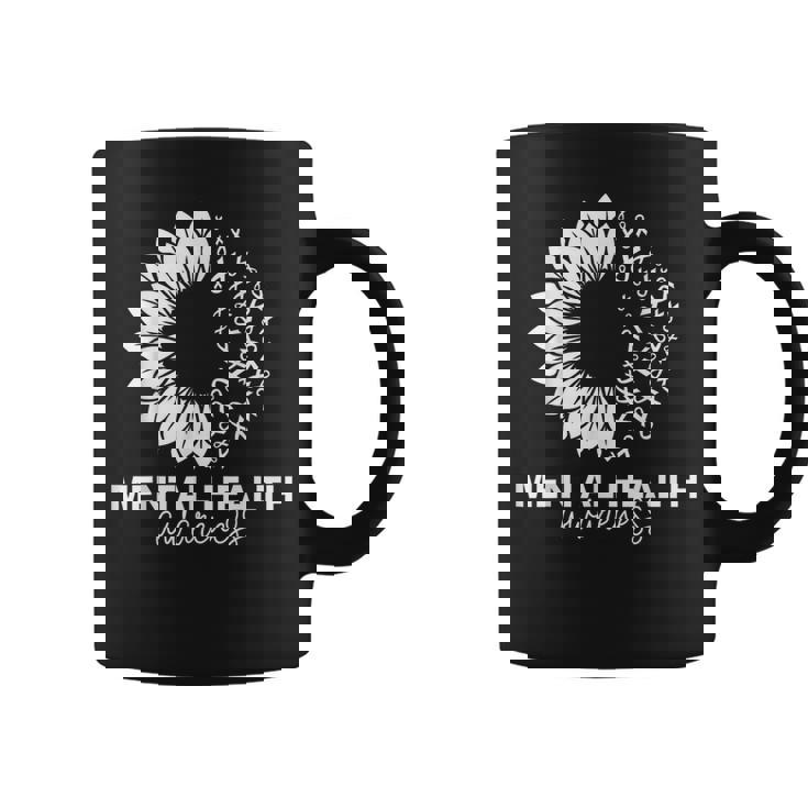 Mental Health Awareness Green Sunflower Mental Health Coffee Mug