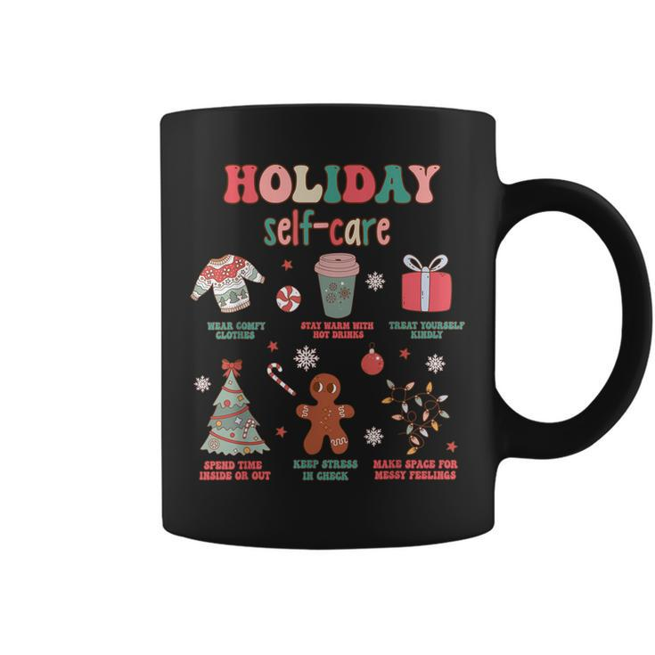 Mental Health Awareness Merry Christmas Holiday Self Care Coffee Mug