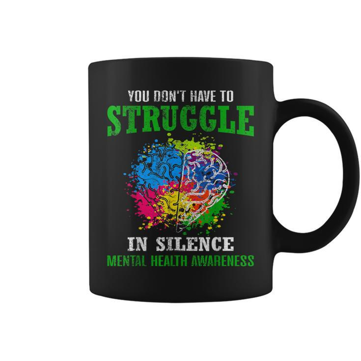 Mental Health Awareness Month Fight Stigma Mental Disease Coffee Mug