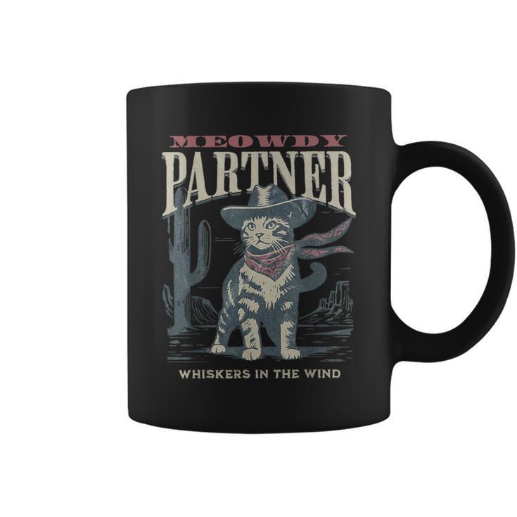 Meowdy Partner Cowboy Cat Country Western Cat Coffee Mug