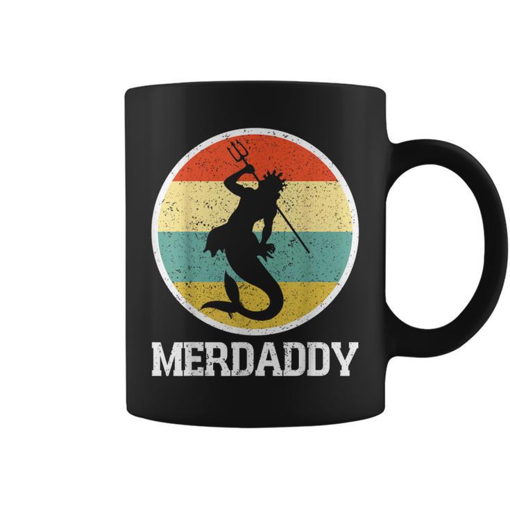 Merdaddy Merdad Mermaid Security Retro Merman Father's Day Coffee Mug