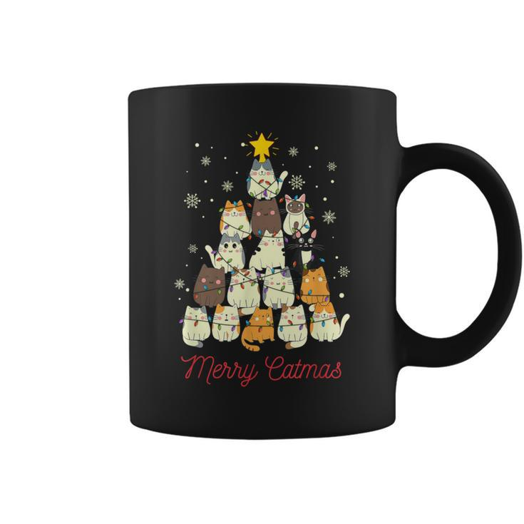 Merry Catmas Cat Christmas Tree Cat Lover Coffee Mug
