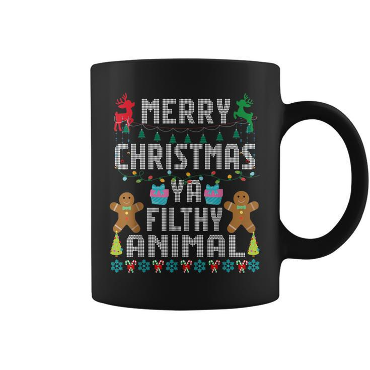 Merry Christmas Animal Filthy Ya Ugly Sweater Pjs Matching Coffee Mug