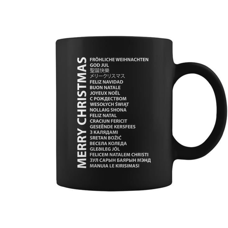 Merry Christmas In Different Country Language Travel Lover Coffee Mug