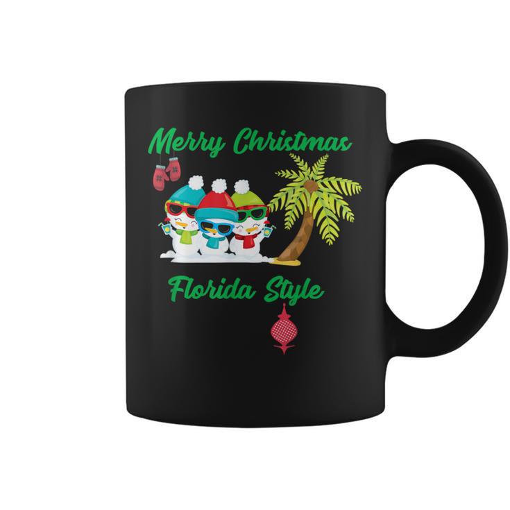 Merry Christmas Florida Style T Snowman Summer Coffee Mug