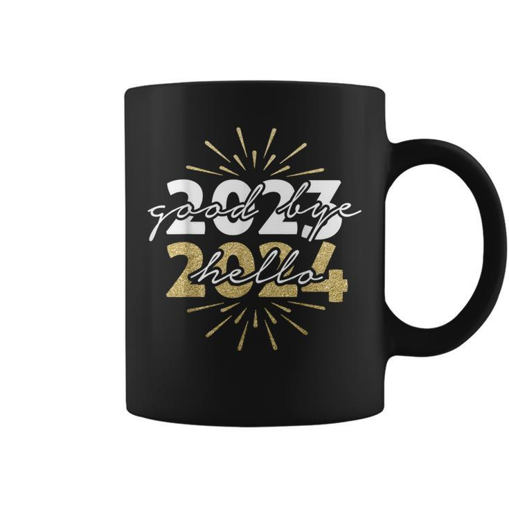 Merry Christmas And Happy New Year Goodbye 2023 Hello 2024 Coffee Mug