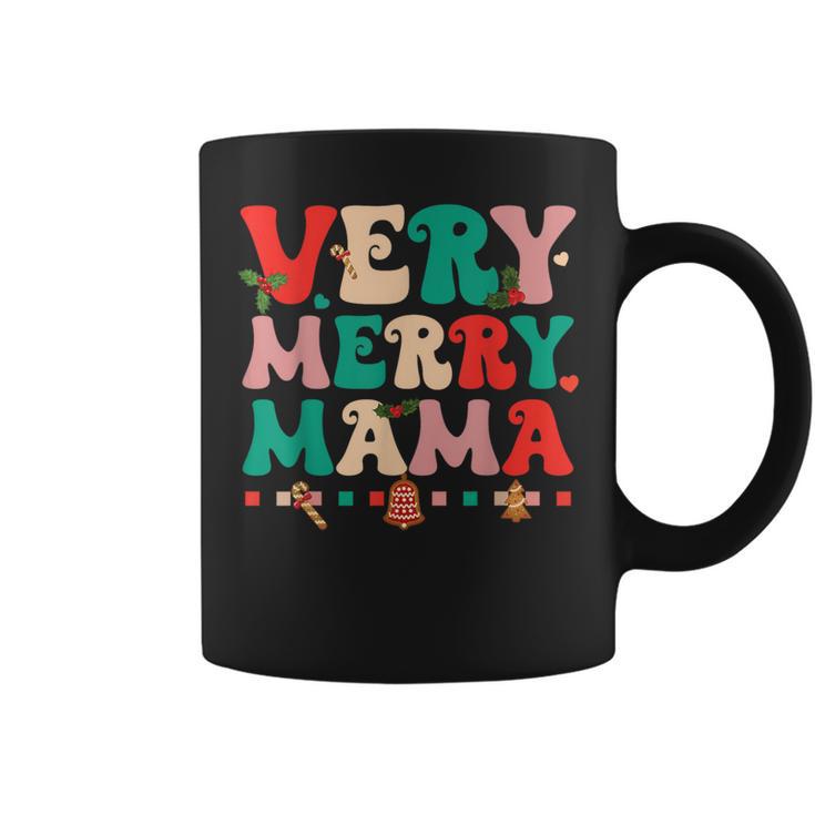 Very Merry Mama Christmas Happy Holiday Noel Tree Family Coffee Mug