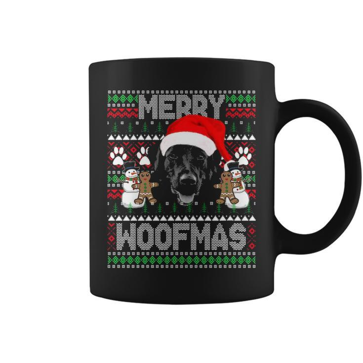 Merry Woofmas Cute Black Labrador Dog Ugly Sweater Coffee Mug