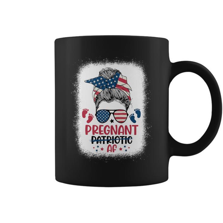 Messy Bun 4Th Of July Pregnant Patriotic Af Pregnancy Coffee Mug