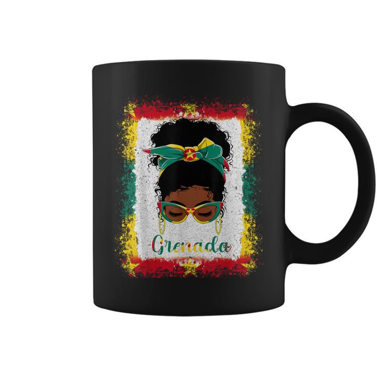 Messy Bun Grenada Flag Woman Girl Coffee Mug