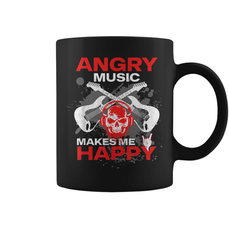 Metalhead Heavy Metal Angry Music Makes Me Happy Metal Fan Coffee Mug