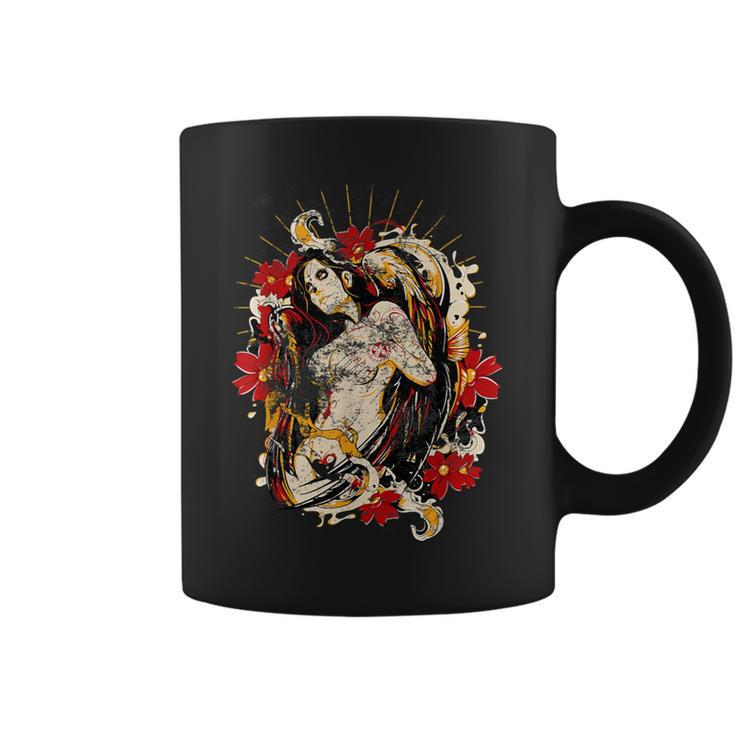 Mexican Tattoo Pin-Up Retro Vintage Day Of The Dead Coffee Mug