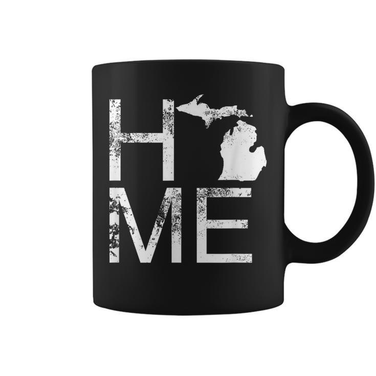 Michigan Home Mi State Love Pride Map Distressed Coffee Mug