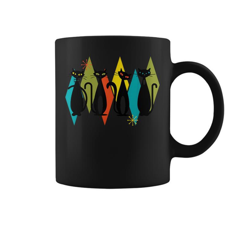 Mid-Century Modern Atomic Cats 50S 60S Style Coffee Mug - Thegiftio