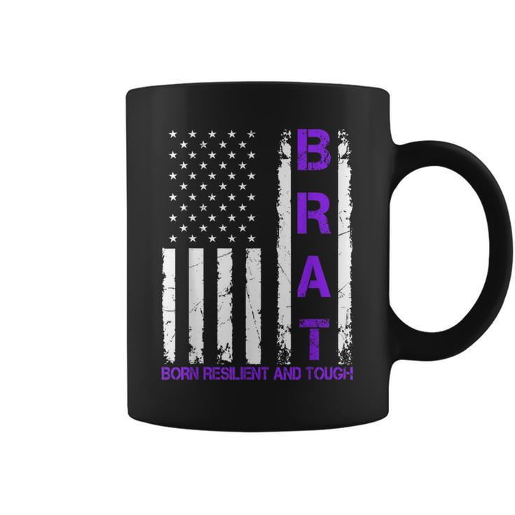 Military Child Us Flag Born Resilient And Tough Brat Coffee Mug