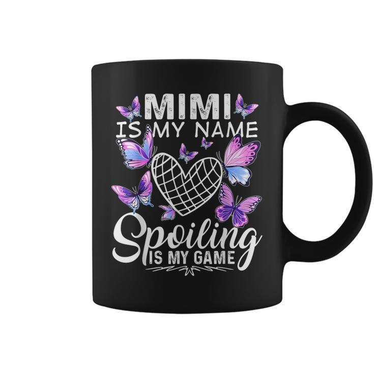 Mimi Is My Name Spoiling Is My Game Cute Butterflies Print Coffee Mug