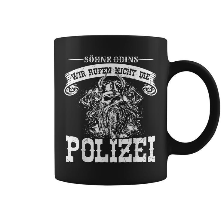 Mit den Söhnen Odins Rufen Wir Keine Polizei Tassen Schwarz für Männer