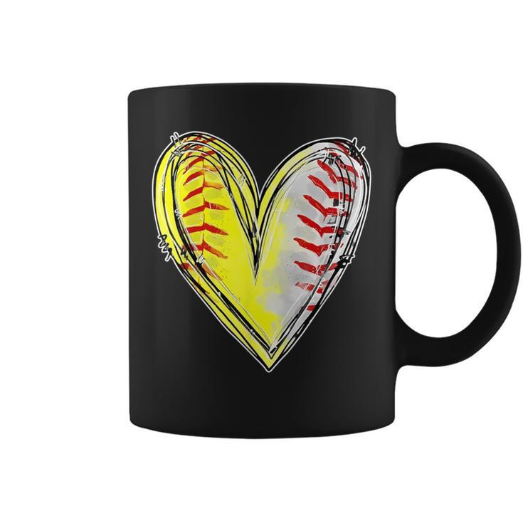 Mom Of Both Baseball Softball Mom Women Coffee Mug
