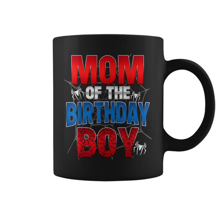 Mom Of The Birthday Boy Matching Family Spider Web Coffee Mug