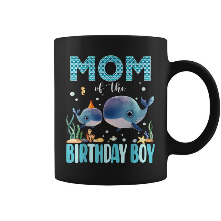 Mom Of The Birthday Boy Whale Shark Sea Fish Ocean Whale Coffee Mug