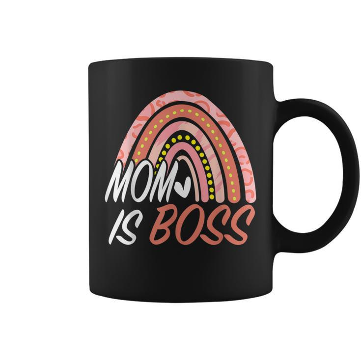 My Mom Is A Boss Rainbow Coffee Mug