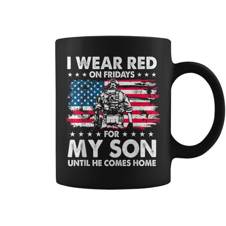 Mom Dad I Wear Red On Fridays For My Son American Flag Coffee Mug