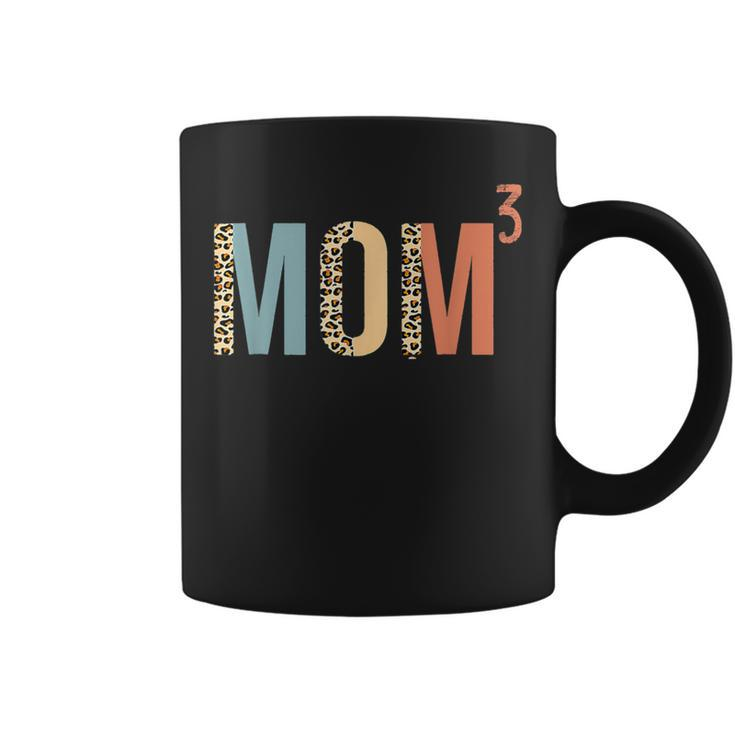 Mom3 Mom Cubed Mother Of Three Mama Of 3 Leopard Coffee Mug