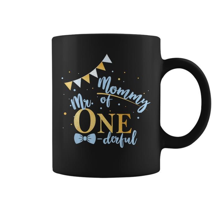 Mommy Of Mr One-Derful Party Blue-Gold Mom Boy 1St Birthday Coffee Mug