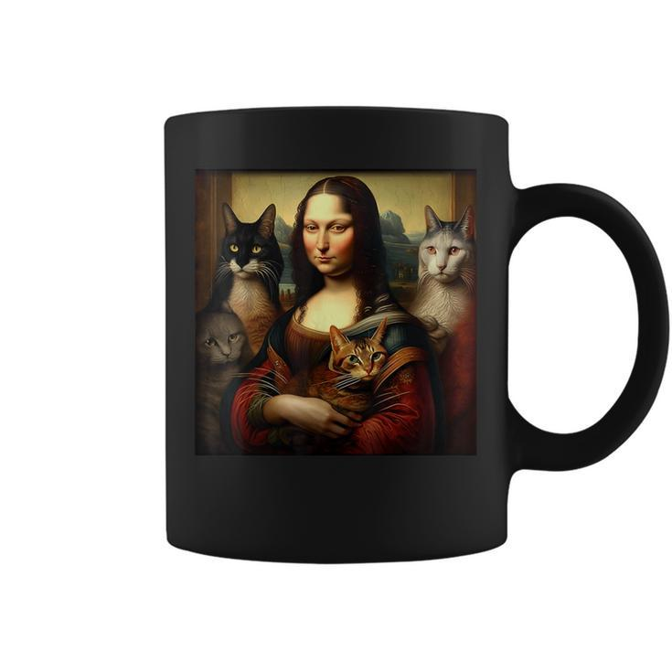 Mona Lisa Leonardo Da Vinci Cat Lady Cat Mom Cat Lover Coffee Mug