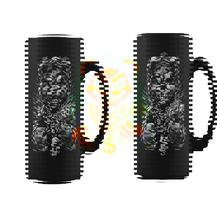 Money Calling Hip Hop Bear Teddy Gangster Rap Swag Dope Coffee Mug