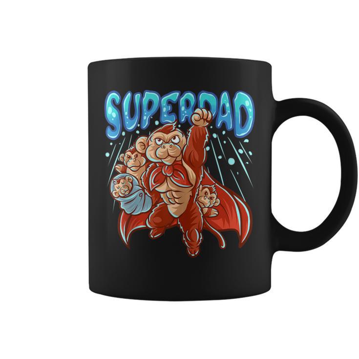 Monkey Dad Super Dad Superhero Daddy Chimpanzee Father's Day Coffee Mug