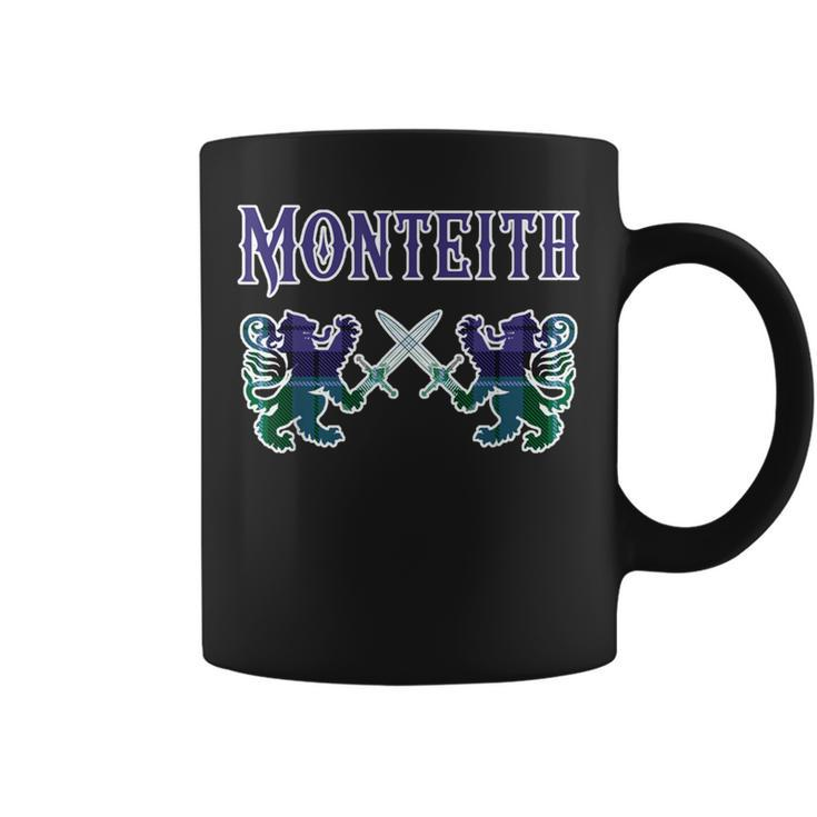 Monteith Scottish Clan Lion Family Name Tartan Kilt Coffee Mug