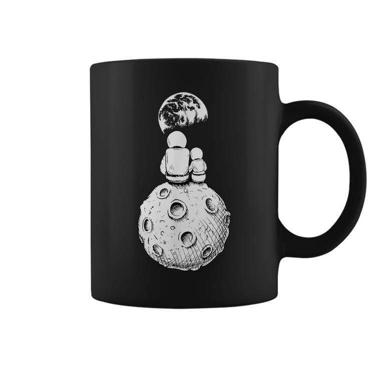 Moon And Astronaut Dad And Baby Space Matching Dad And Baby Coffee Mug